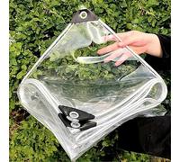 Bache Transparente avec Oeillets PVC Imperméable 0.35mm Personnalisable Bache pour Piscine, Jardin, Voiture, Mobilier, Inclure Corde (Transparent, Personnalisable)
