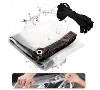 Bâche Transparente Bâche armée translucide Bâche de Protection Imperméable avec Oeillets 3x6m