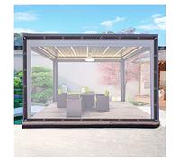 Bâche transparente coupe-vent pour pergola d'extérieur imperméable et pliable pour jardin, porche, cabane, couleur claire, 6 x 6 m