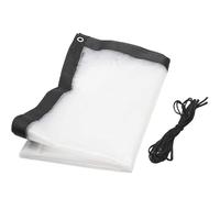 Bâche transparente de 4 x 5 m avec œillets - Bâche en vinyle imperméable pour patio, porche, chambre, tonnelle - Housse en plastique durable avec cordons pour une utilisation en extérieur