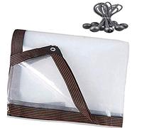 Bâche transparente d'extérieur 6 x 8 m, imperméable, résistante aux UV, 120 g/m², bâche en plastique très résistante, idéale pour les serres, les camions rgolas et la protection extérieure.