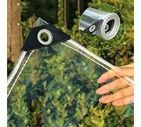 Bâche Transparente en Pvc Imperméable Résistante,Couverture Bâche Étanch Épaisse e Avec Oeillets,Rideau De Pluie De Balcon De Pergola De Jardin Auvent Extérieur Claire,Transparent-2.1×3m/6.9×9.8ft
