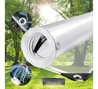 Bâche transparente en PVC imperméable robuste 500 g/m² - Bâche en vinyle de 0,35 mm pour auvent, terrasse, clôture et protection extérieure (3,5 m x 4,9 m) - Couverture en verre souple anti-âge