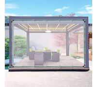 Bâche Transparente en PVC Imperméable Robuste,Bâche PVC Verre Souple avec Œillets,Rideau De Bâche Étanche Claire Extérieure Panneaux Latéraux,pour Pergola Jardin Gazebo,Clear-2.6×4.7m(8.5 * 15.4ft)
