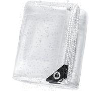 Bache Transparente Exterieur 150 x 380 cm Protection Contre Le Vent et La Pluie Bâches de Protection Étanche Anti Déchirure pour L'Extérieur, Terrasse, Poulailler, Balcon, Couleur Transparente