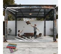 Bache Transparente Exterieur 170 x 380 cm en PVC Transparent Bache Transparentes Exterieur Plastique Anti Déchirure pour Piscine, Jardin, Voiture, Mobilier, Couleur Transparente