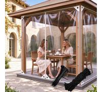 Bache Transparente Extérieur 3x3.5M Imperméable 0.35mm, Transparence 99%, Anti-Déchirure, Résistant Froid, Oeillets Aluminium, Bâche Protection pour Terrasse Véranda Pergola Jardin Serre