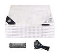 Bâche Transparente extérieur Bâches pour Piscine Anti-poussière Bâche imperméable en Maille PVC Résistante aux intempéries Couverture Poulailler(80x220cm)