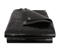 Bache Transparente Exterieur, Imperméable avec Sangles Renforcées Multi-usages en Toile Plastique Bâche pour Toit, Camping, Piscine Résistante Aux Déchirures(Black,200x200cm/6.5x6.5FT)