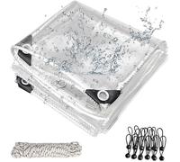 Bâche Transparente Extérieure PVC 420g/m 8x8m, Avec Serre - câbles, Spanngummis BACHE