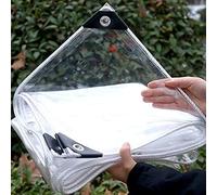 Bâche transparente imperméable 1 m x 8 m 500 g/m² en PVC avec œillets renforcés, coupe-vent et anti-poussière pour jardin, piscine, voiture, protection et extérieur