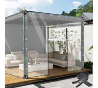 Bâche Transparente Imperméable 1x1m,2x2m,2.5x3m,3x3m,Panneaux Latéraux De Bâche Transparente Avec Fermeture à Glissière Pour Pergola,Bâche De Protection Pliable En Pvc 0.3mm,WxH-2.6x2.2m/8.5x7.2ft
