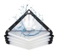 Bâche Transparente Imperméable, 2.5x6.5m Bâche PVC Résistante Extérieur avec Œillets, Tarpaulin de Protection pour Meubles de Jardin Serre Balcon Terrasse Isolation des Plantes