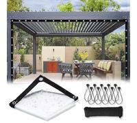 Bâche Transparente imperméable 2,74 x 5,5 m, avec œillets, 274 x 5,49 cm, en Plastique Transparent, pour Serre, véranda, terrasse, Camping, abri pour Plantes et enclos pour Animaux.