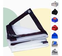 Bâche transparente imperméable 3 x 11 m avec œillets 160 g/m² en polyéthylène pour construction et jardin, bâche de protection robuste pour bateaux et bois