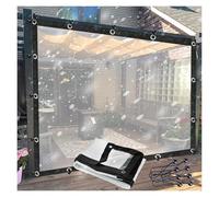 Bâche transparente imperméable, 4 x 4 m avec œillets - Rideau transparent pour tonnelle de jardin, coupe-vent, housse robuste pour protection extérieure