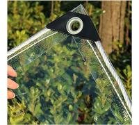 Bâche transparente imperméable 500 g/m² en PVC avec œillets personnalisables pour tonnelle de jardin, résistante au vent et aux déchirures, 3,5 m x 7,5 m