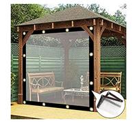 Bâche transparente imperméable à l'eau et à la poussière à œillets pour jardin et terrasse, bâche transparente très résistante avec bords thermocollés pour une protection par tous les temps, 5 x 4 m