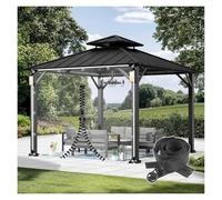Bâche transparente imperméable avec fermeture éclair - Bâche en plastique PVC avec œillets pour pergola, tonnelle, terrasse, rideaux de pluie, 2 x 2 m (H x l)