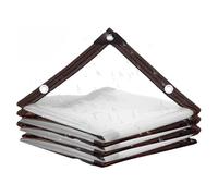 Bâche Transparente imperméable avec œillets, 500 x 300 cm / 16 x 10 Pieds, | Bâche en plastique transparent résistant, munie d'œillets, conçue pour servir de rideaux de tonnelle de jardin ; imperméable