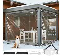 Bâche Transparente Imperméable avec Œillets, en PVC, Idéale pour Le Jardin, La Serre, Le Camping, La Tonnelle Ou La Caravane. 3×6m