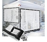 Bâche transparente imperméable avec œillets - Rideaux d'extérieur pour terrasse, pergola, enclos de tonnelle, 3 x 3,5 m - Panneaux de séparation résistants aux intempéries
