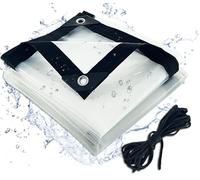 Bâche Transparente imperméable avec œillets, Transparente résistante aux intempéries, auvent et bâches Pliables,Couvercle de Protection, âche à Huile imperméable pour Meubles de Jardin, Plantes(3x6m)
