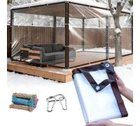 Bâche Transparente Imperméable, Bâche Durable Résistante Aux Intempéries avec Oeillets, Auvents Pliables en PE pour Extérieur Meubles de Jardin Tente, Transparent(1x8m/3.3x26.2ft)