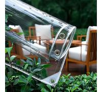 Bâche Transparente imperméable, Bâche étanche Transparente avec Oeillet, Bache de Protection en PVC Exterieur avec Corde, Auvent pour Jardin Plantes - 450 g/m² - Épaisseur 0.35 mm(3.8x9 m)
