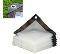 Bâche transparente imperméable de 2,1 x 3 m, 2,1 x 4,9 m, 3 x 6,1 m - Bâche en polyéthylène robuste pour camping, terrasse, jardin, poulailler, enclos d'extérieur - Housses transparentes pour plantes