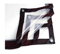 Bâche transparente imperméable en polyéthylène avec œillets - Isolation anti-âge - Pour rangement extérieur, meubles de jardin, voitures et ouvertures - 4 x 8 m