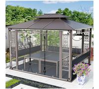 Bâche transparente imperméable en PVC de 0,5 mm, panneaux latéraux avec œillets pour pergola/tonnelle, 2,5 x 2,5 m