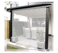 Bâche transparente imperméable en PVC pour terrasse, tonnelle, panneaux latéraux avec œillets, taille : 2 x 5 m, idéale pour terrasse, porche et événements en plein air