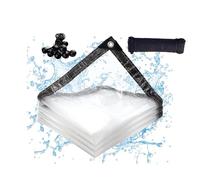 Bâche transparente imperméable épaisse de 6 m x 6,3 m avec œillets, en plastique PVC résistant à la neige pour serre d'hiver, patio, poulailler, fenêtre, plantes, jardins, poulaillers et patios