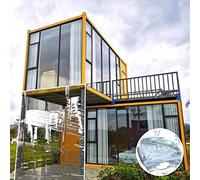 Bâche transparente imperméable et résistante pour pergola, pare-brise de jardin personnalisable avec œillets, 0,35 mm d'épaisseur, panneaux latéraux extérieurs durables de 500 g/m², 2,5 m x 3,6 m