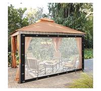 Bâche transparente imperméable et robuste - Bords renforcés - Œillets en plastique multi-usages - Bâche en polyéthylène épaisse (5 x 6 m) pour camping en plein air et protection
