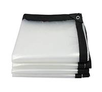 Bâche transparente imperméable - Housse légère en polyéthylène de 5 mm avec bords renforcés, coupe-vent, multi-usages, 2 x 10 m, pour une utilisation en extérieur, le camping et la protection