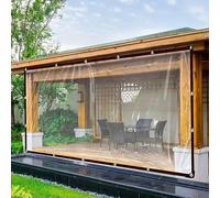 Bâche Transparente imperméable Lourde, bâche PE indéchirable de 130 g/m ² avec Yeux renforcés, Plaque inférieure Couverture de Gazebo de Jardin poulailler, Coupe-Vent (5x6m)