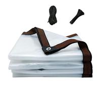 Bâche transparente imperméable pour enclos de terrasse, 4 m x 11 m, bâche en plastique robuste avec œillets, idéale pour l'extérieur, camping, jardin, poulailler et protection de porche