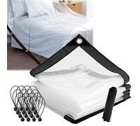 Bâche Transparente imperméable pour Jardin extérieur, 4,2 x 6,7 m, 42,7 x 67,5 cm, en Vinyle avec œillets, Transparente