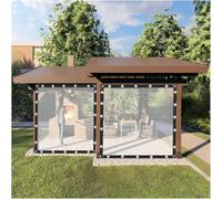 Bâche transparente imperméable pour une utilisation extérieure - Panneaux latéraux en PVC avec œillets - 180 x 400 cm - Parfaite pour tonnelle, porche et terrasse