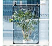 Bâche Transparente Imperméable Travaux Lourds,Bâche étanche Noir Transparent,Panneaux Latéraux De Bâche De Vinyle De PVC,avec Oeillets,Bâche en Plastique Clair Renforcé,LxH-3.5x2.5m/11.5x8.2ft
