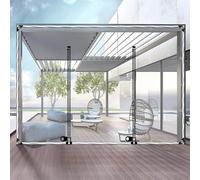 Bâche transparente imperméable très résistante, Rideau en bâche transparente avec porte à fermeture éclair, panneaux latéraux en bâche transparente en PVC robuste de 0,5 mm(3.5x2.6m(11.5*8.5ft))
