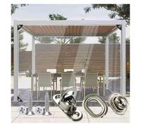 Bâche Transparente Personnalisable avec Fermetures À Vis Pivotantes | Rideau de pergola transparent Tissu en PVC imperméable avec œillets ovales(420x220cm(13.8*7.2ft))