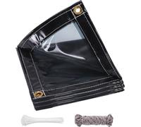 Bâche transparente, poids lourd, étanche, PVC, protection UV, gris foncé, 3x4m