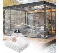 Bâche transparente pour l'extérieur - 3 x 5 m - 2025 - Empêche la déchirure - Œillets - Bâche transparente - Peut résister au vent fort