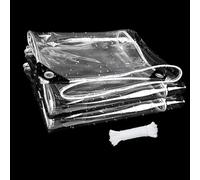 Bâche Transparente pour L'Extérieur 445 x 500 cm Protection Contre Le Vent Bâche de Protection Exterieur Résistant à La Poussière pour Terrasse, Balcon, Jardin, Couleur Transparente