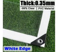 Bâche Transparente Pour L'extérieur,Rideau En Pvc,Pergola Résistant À La Pluie,Épaisseur 0.35mm - Type White Edge-1x1m