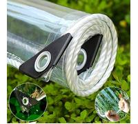 Bâche transparente PVC 2.5x5 m - 450 g/m² œillets aluminium imperméable et résistance UV pour usage extérieur