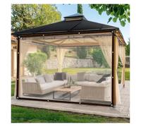 Bâche transparente résistante aux intempéries avec œillets 3 x 5 m - Rideaux latéraux pour tonnelle, rgola, porche, cabane - Protection intérieur/extérieur